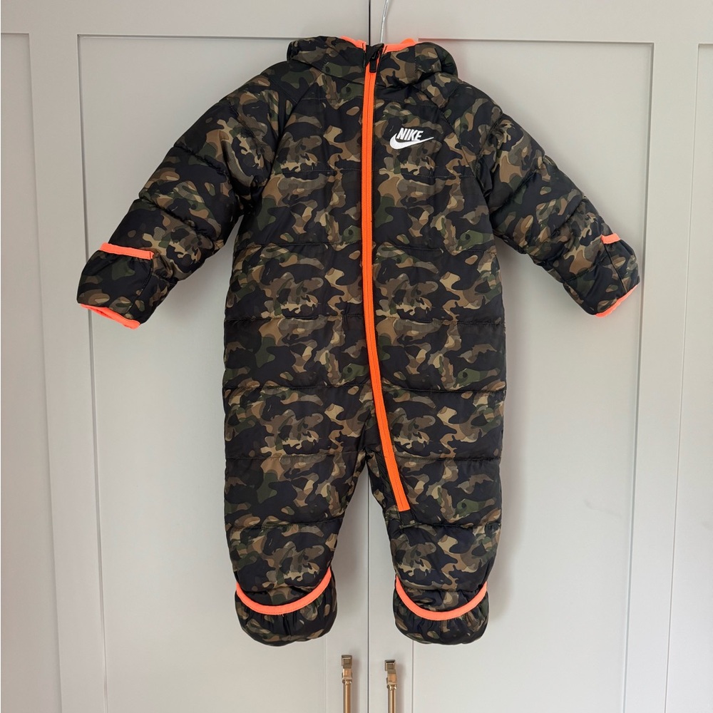Nike Kids/Baby Camo One Piece with Orange Accents - 12 Month